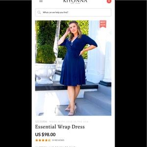 Essential Wrap Dress SIZE 1 (14-16 ) price on Kiyonna website $98